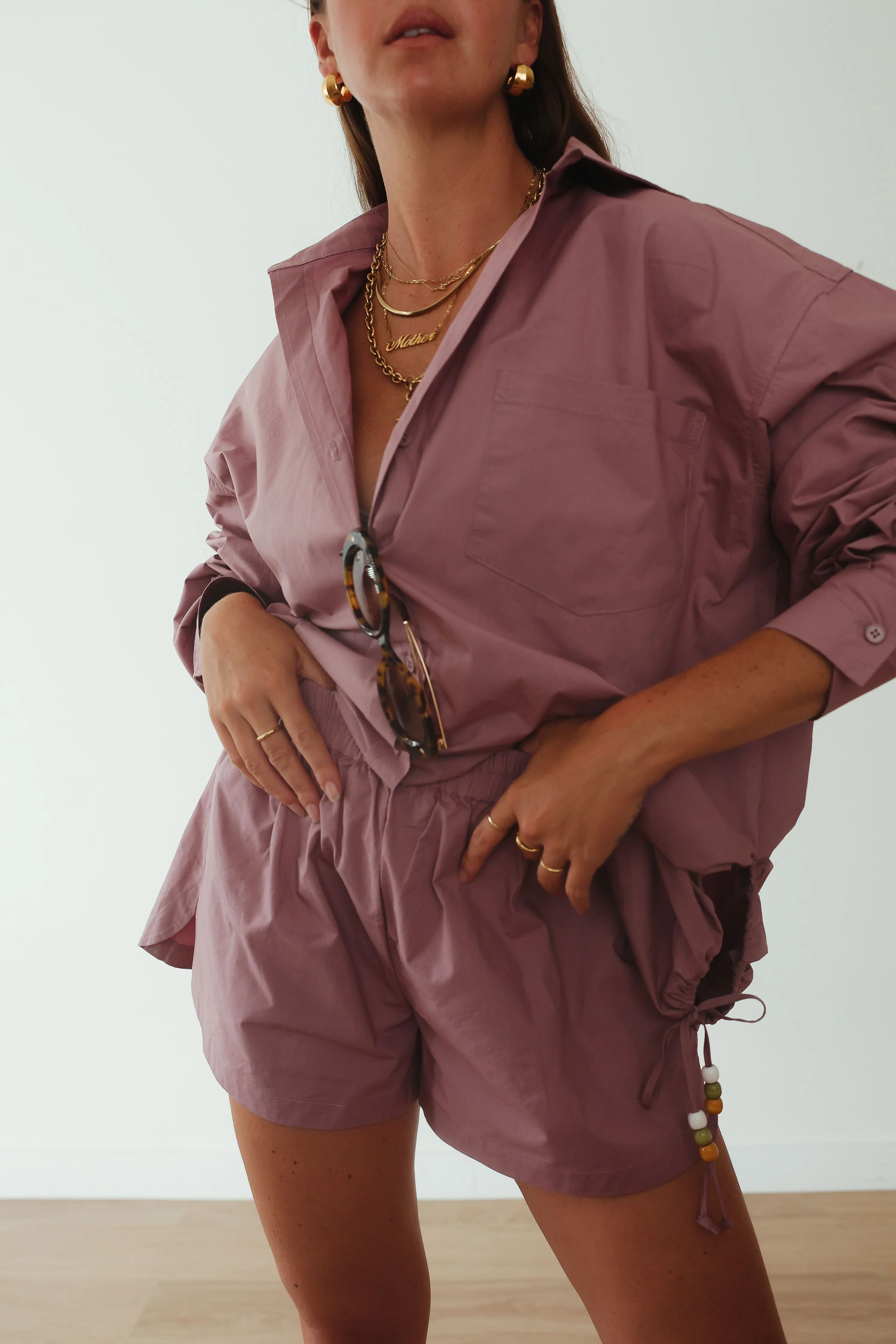 Chloe cotton short - plum