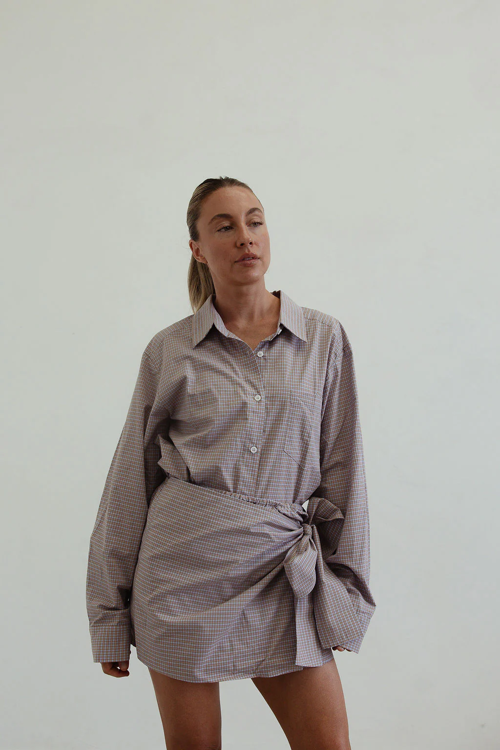 Lola check shirt - blue/brown - Image 3