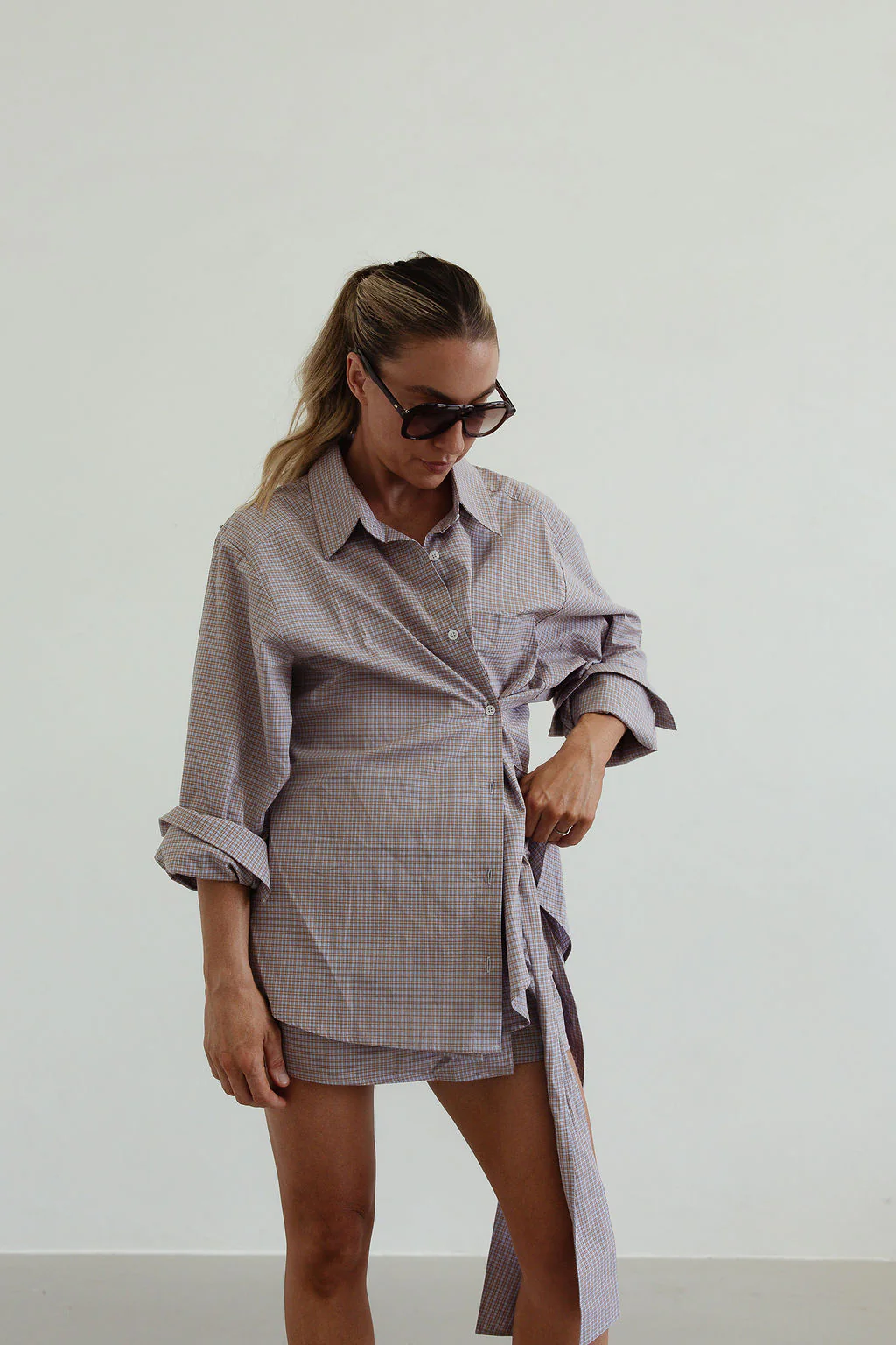 Lola check shirt - blue/brown - Image 6