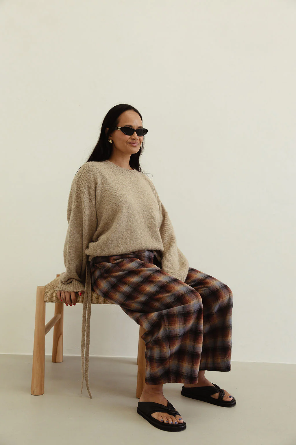 Vali check pant - brown/blue check - Image 3