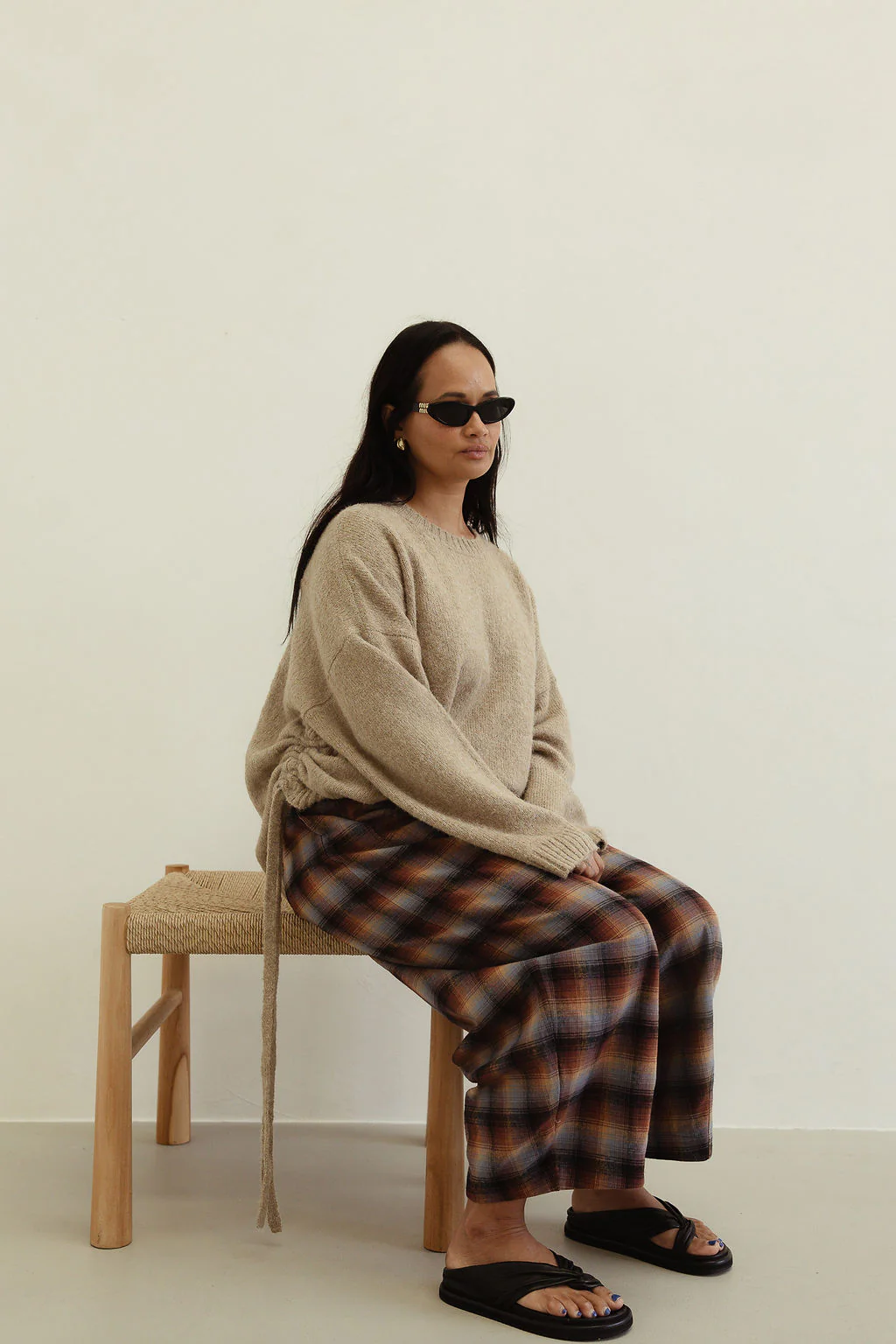 Vali check pant - brown/blue check - Image 4